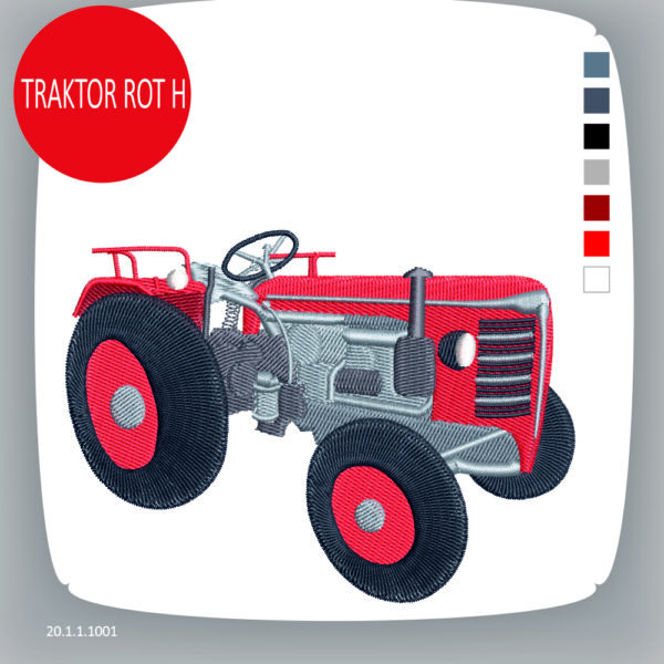 Stickdatei: Traktor Rot H