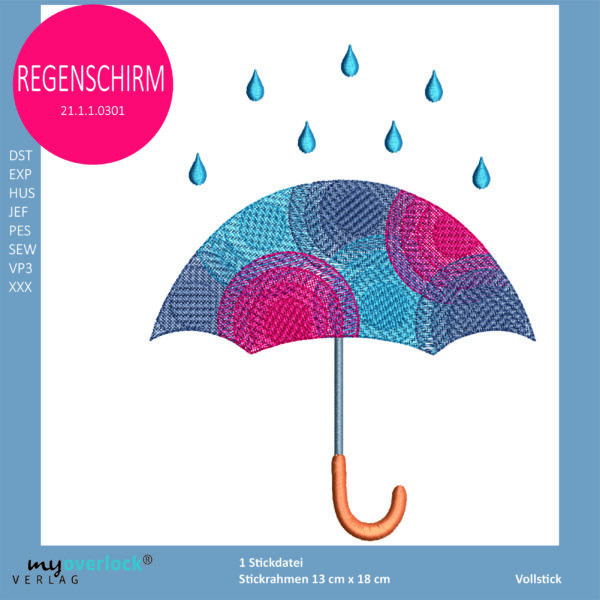 Stickdatei: Regenschirm 21.1.1.0301