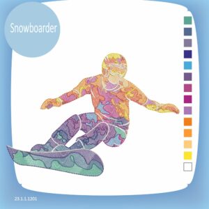 Freestyle-Snowboarder Stickdatei für maschinelles Sticken. Entdecken Sie einzigartige Designs von MyOverlock – Qualität für kreative Projekte.
